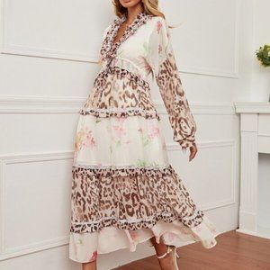 Unique Mixed Floral & Leopard Print Ma